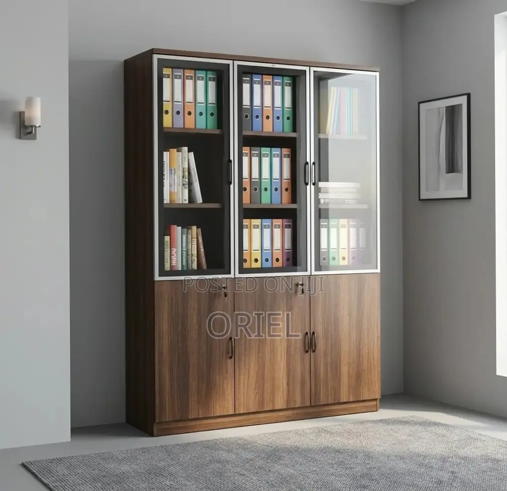 Office Cabinet : 3-Door Wooden Office Utility Cabinet