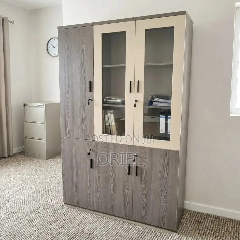 Office Cabinet : 3-Door Wooden Office Utility Cabinet