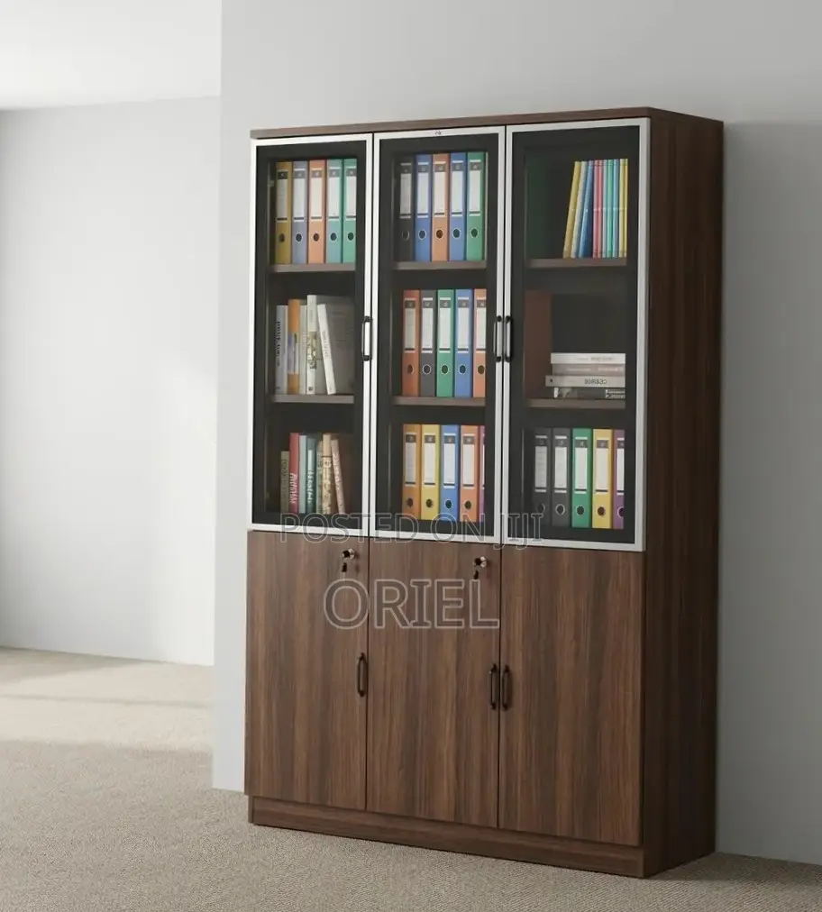 Office Cabinet : 3-Door Wooden Office Utility Cabinet