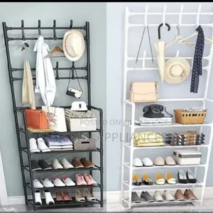 2-in-1 Shoe Organizer Clothes Hanger –