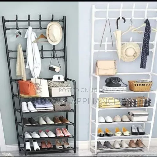 2-in-1 Shoe Organizer Clothes Hanger –