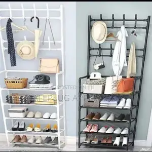2-in-1 Shoe Organizer Clothes Hanger –