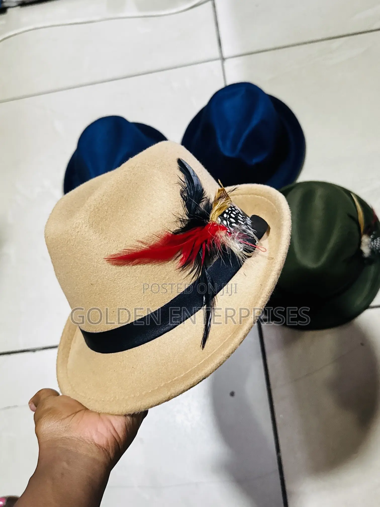 Beige Small Brim Fedora Hat