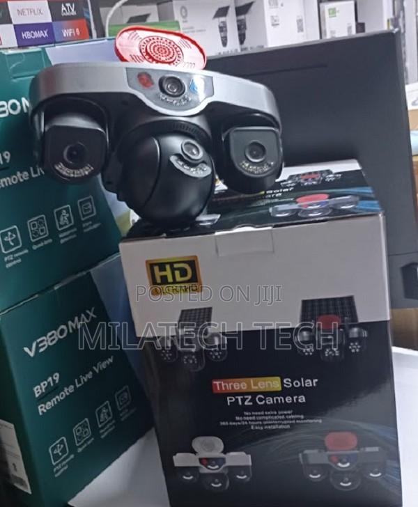 4G Triple Lens Outdoor Security Camera With Siren Motion Detection
