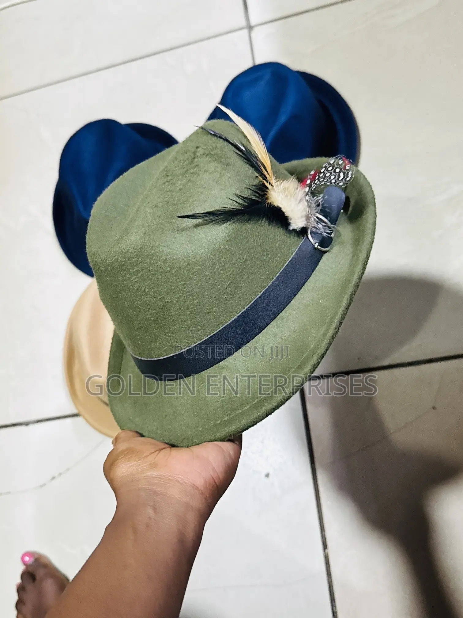 Jungle Green Small Brim Fedora Hat