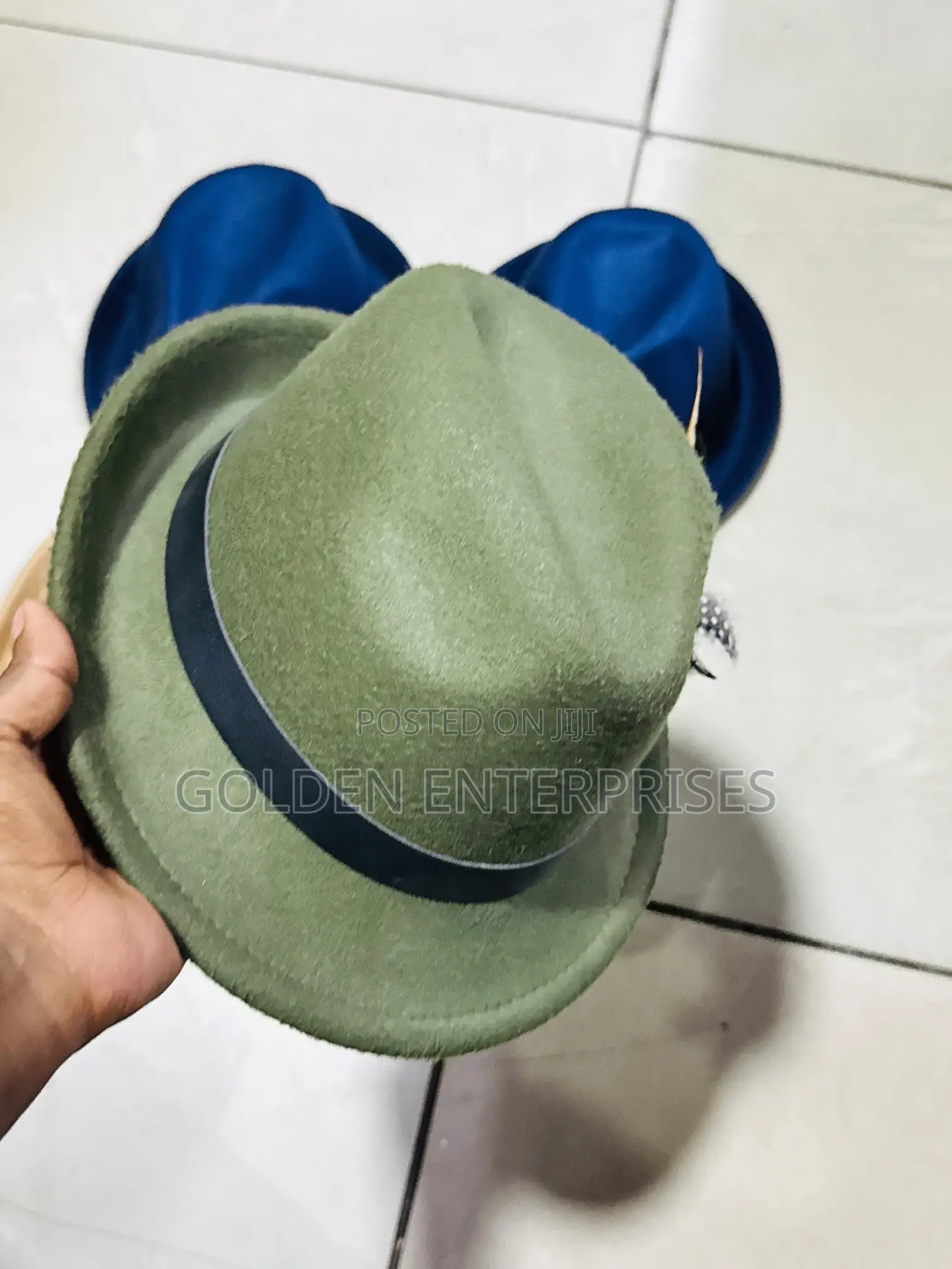 Jungle Green Small Brim Fedora Hat