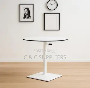 Modern Round Adjustable Dining Table.