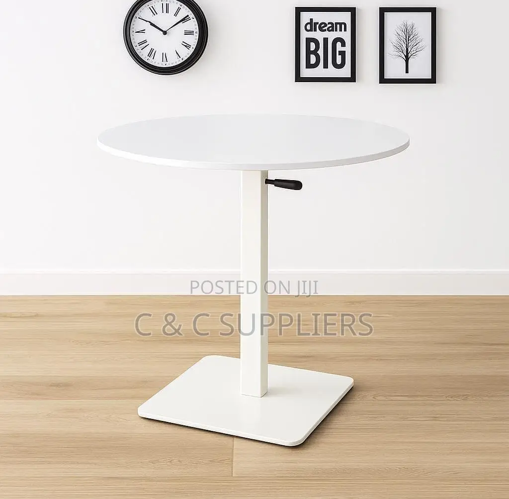 Modern Round Adjustable Dining Table.