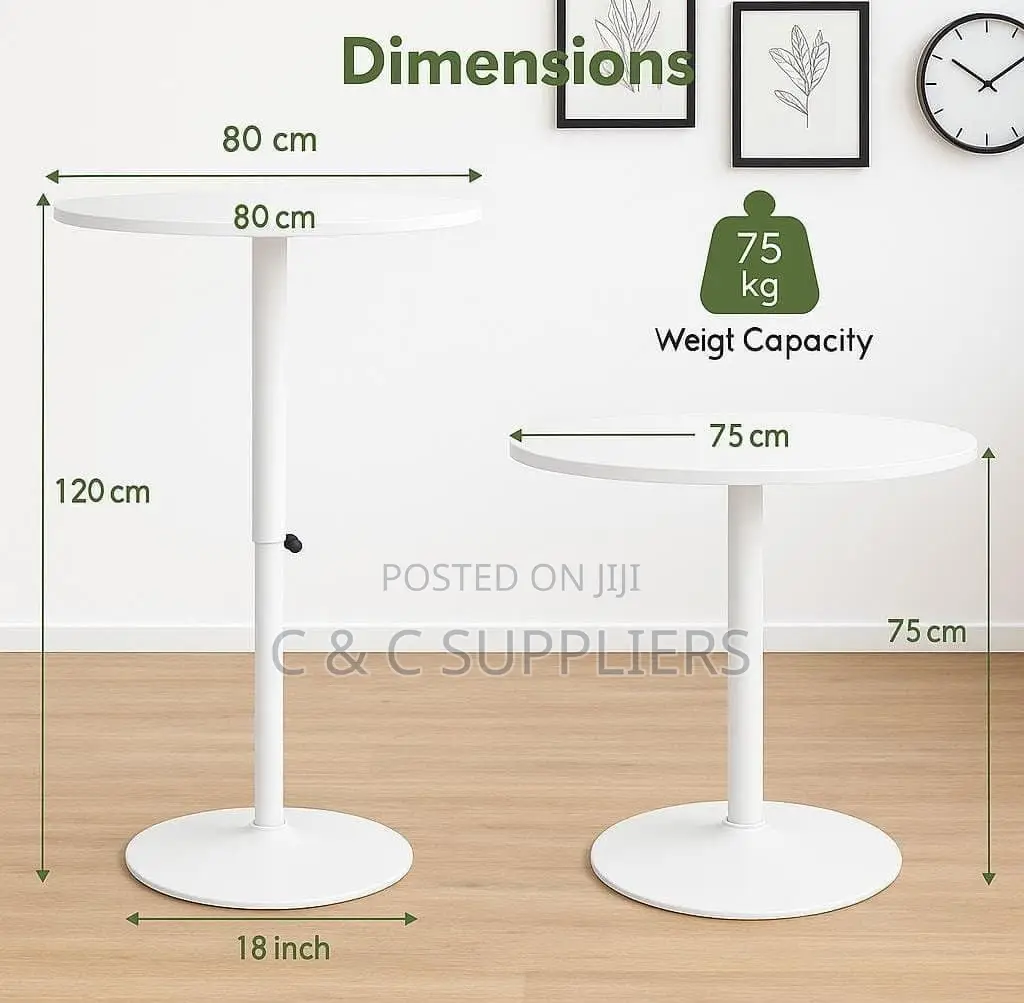 Modern Round Adjustable Dining Table.