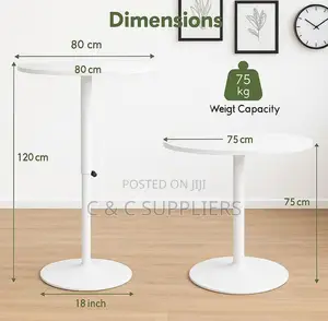 Modern Round Adjustable Dining Table.