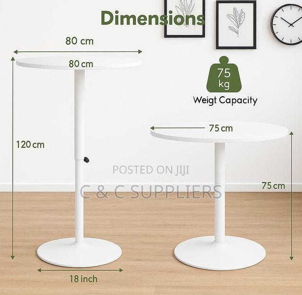 Modern Round Adjustable Dining Table. - thumbnail 5