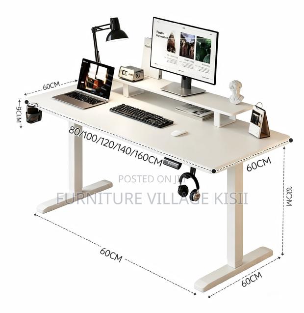 Office Furniture: Adjustable Generic Office Desk - thumbnail 4