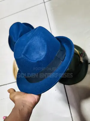 Navy Blue Small Brim Fedora Hat