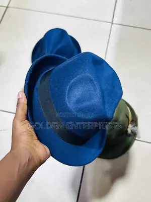 Navy Blue Small Brim Fedora Hat