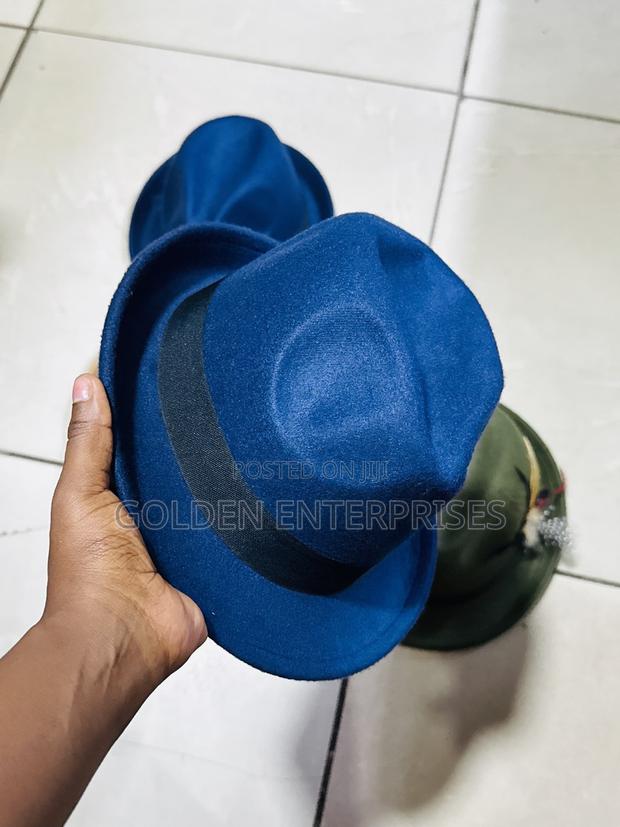 Navy Blue Small Brim Fedora Hat