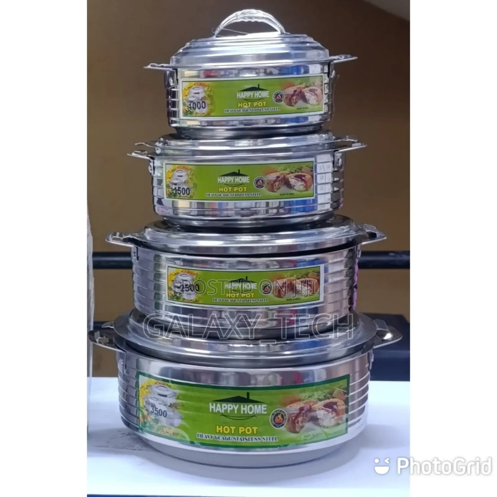 4pcs Happy Home Stainless Steel Hotpots