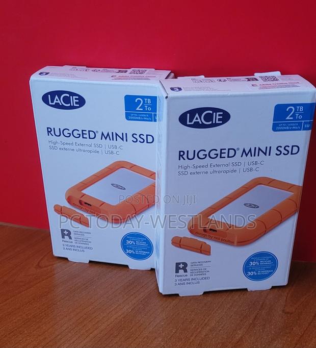 LaCie Rugged Mini External SSD 2TB, 40 Gb/S, 2.000mb/S, PC /Mac