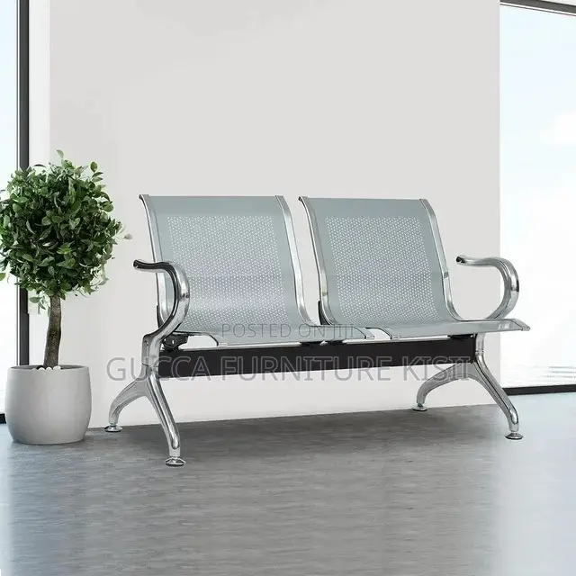 Reception Bench; 2-Link Stainless Steel Reception Bench