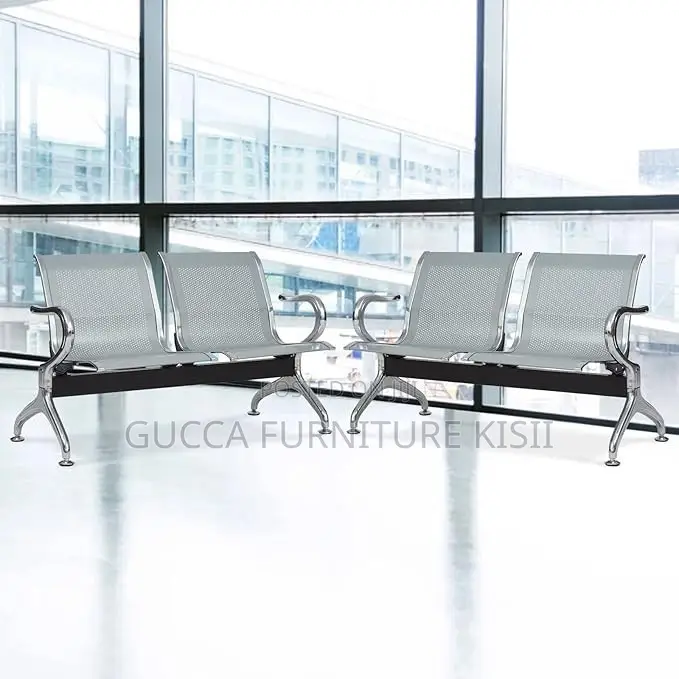 Reception Bench; 2-Link Stainless Steel Reception Bench