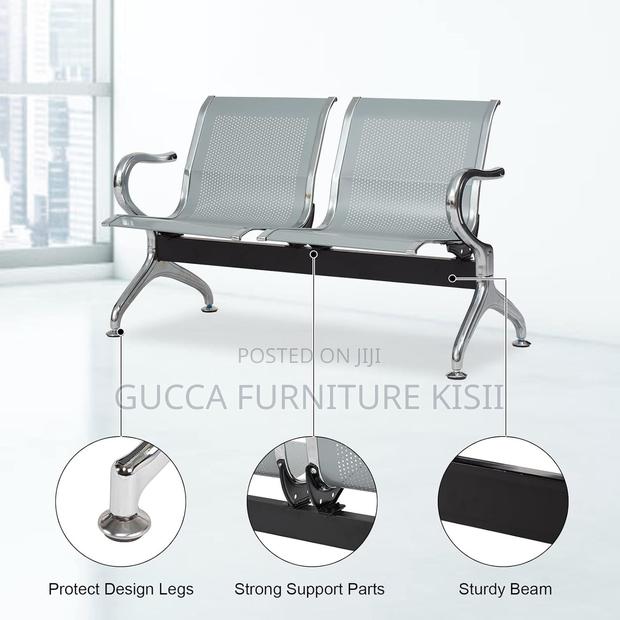 Reception Bench; 2-Link Stainless Steel Reception Bench - thumbnail 3