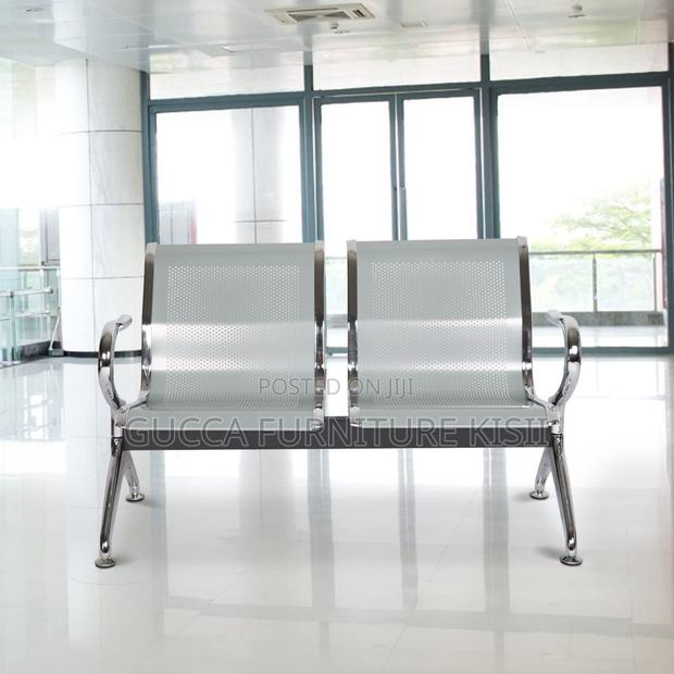 Reception Bench; 2-Link Stainless Steel Reception Bench - main view