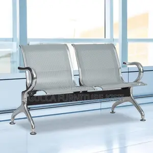 Reception Bench; 2-Link Stainless Steel Reception Bench