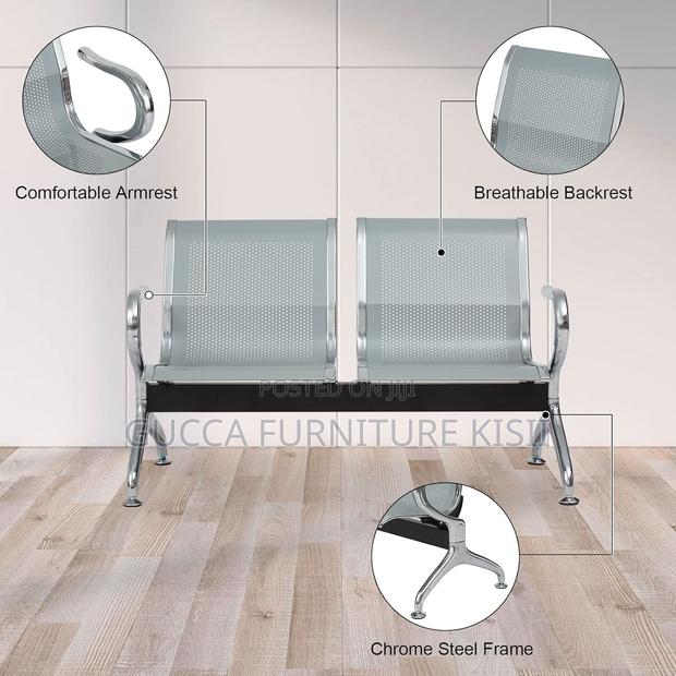Reception Bench; 2-Link Stainless Steel Reception Bench - thumbnail 4