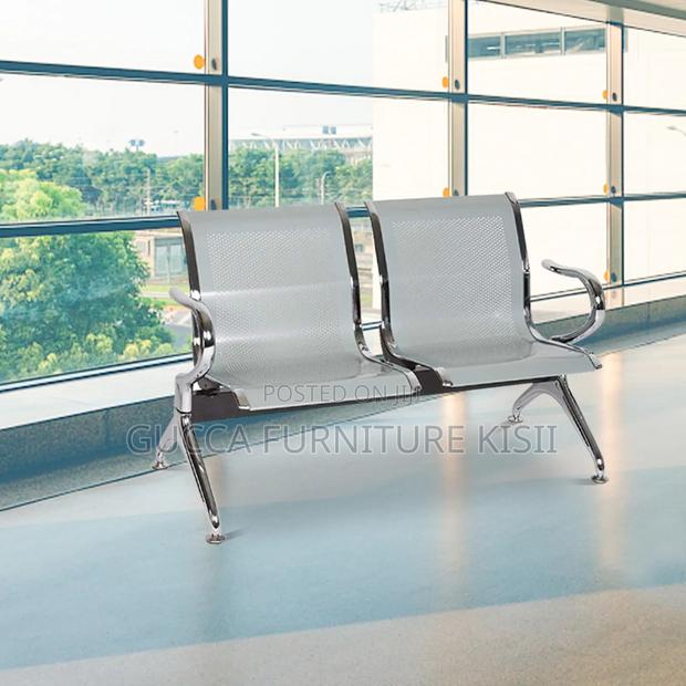 Reception Bench; 2-Link Stainless Steel Reception Bench - thumbnail 2