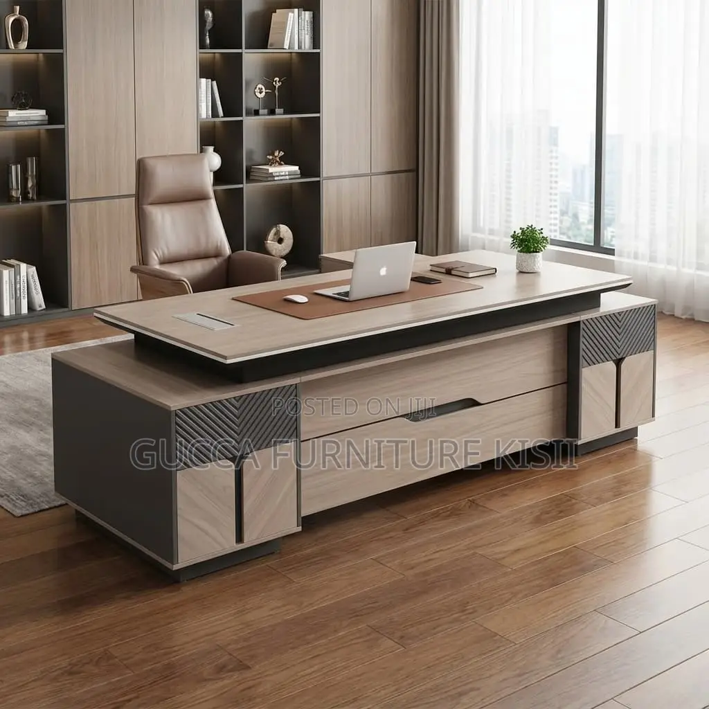 Office Desk; 2.4M Executive L-Shaped Office Desk