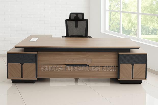 Office Desk; 2.4M Executive L-Shaped Office Desk - thumbnail 4