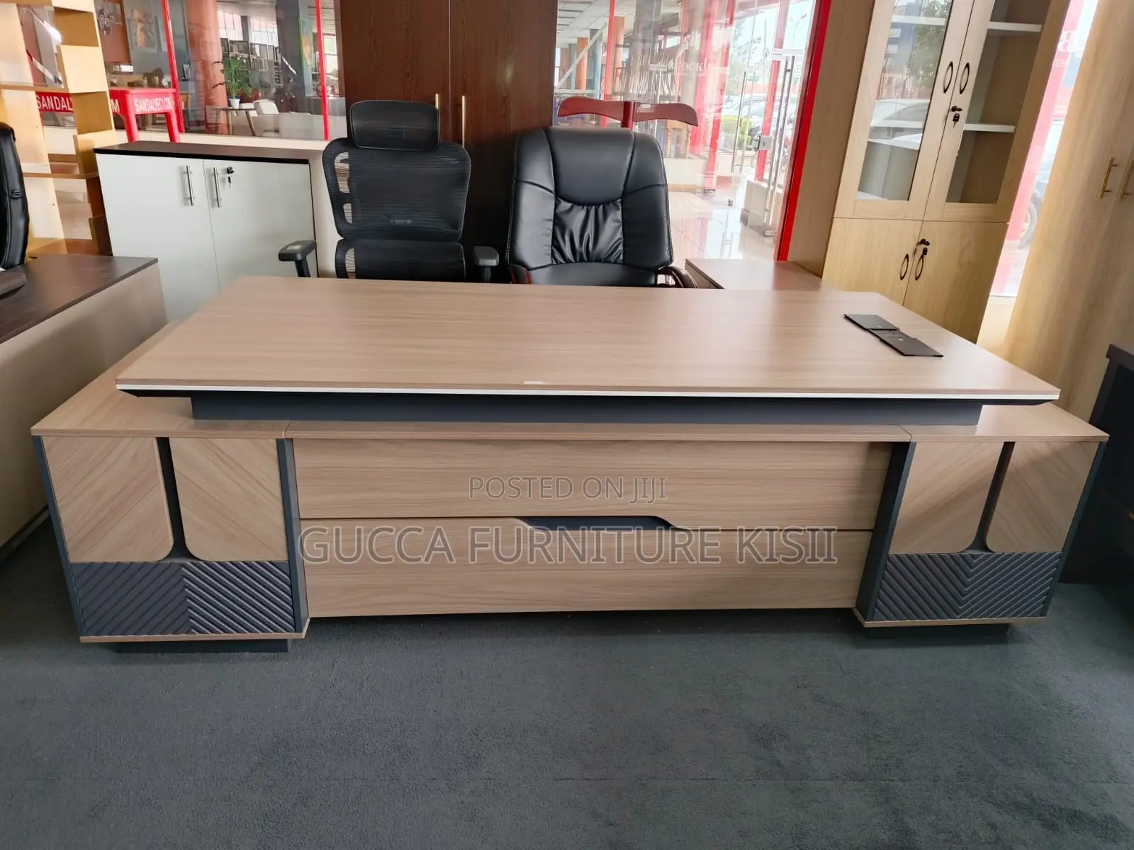 Office Desk; 2.4M Executive L-Shaped Office Desk