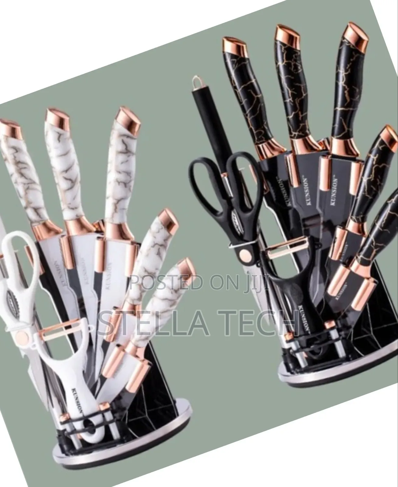 Marble Kitchen Knife Set Stainless Steel Knives