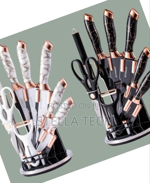 Marble Kitchen Knife Set Stainless Steel Knives