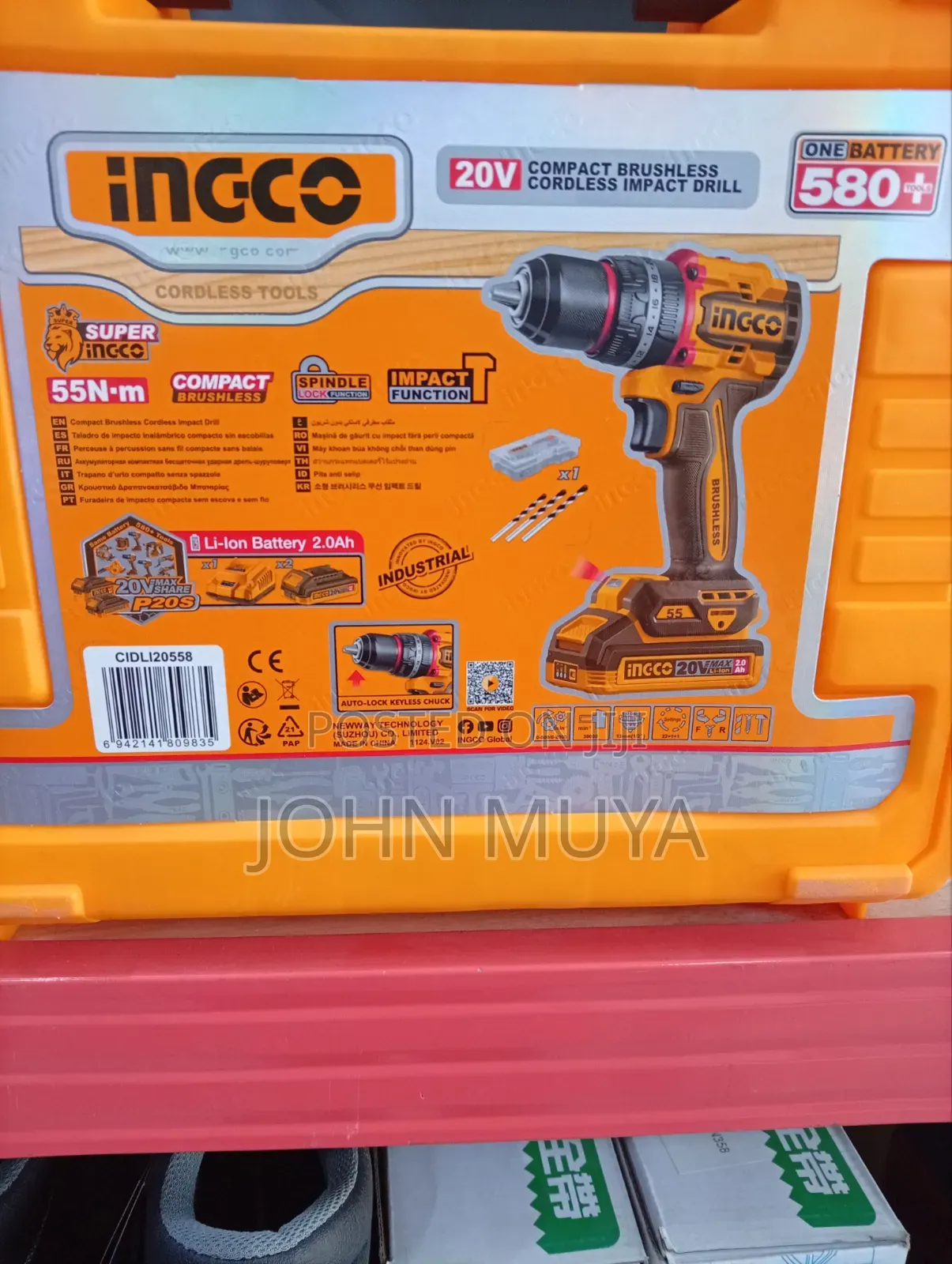 INGCO 20V Compact Brushless Cordless Impact Drill