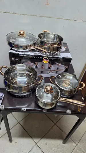 10 Pieces Gold Stainless Steel Edenburg EB-2422 Cookware Set
