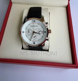 Textured Leather Straps Mont Blanc Gents Wrist Watch