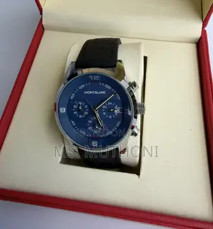 Textured Leather Straps Mont Blanc Gents Wrist Watch