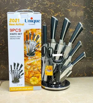 UNIQUE 9PCS Kitchen Knife Set Stainless Steel Knives