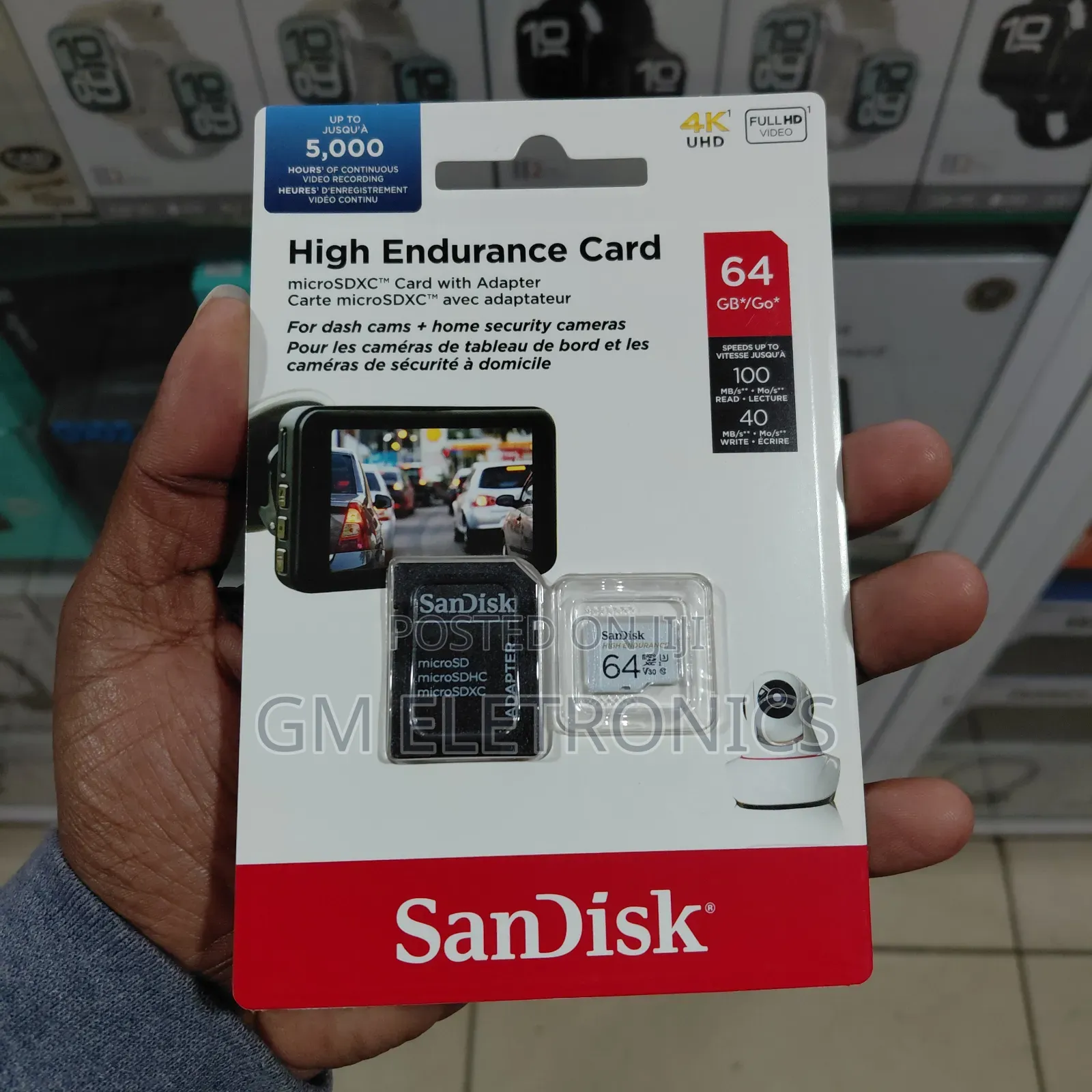 SanDisk High Endurance 64GB microSDXC + Adapter.