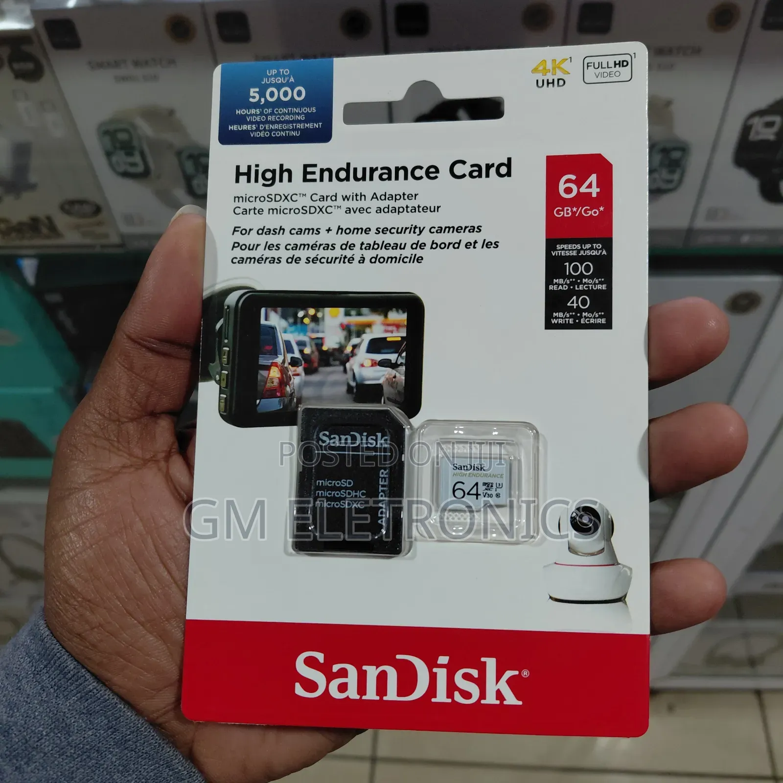 SanDisk High Endurance 64GB microSDXC + Adapter.