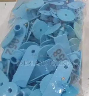Blue Plain/Numbered Slim Tags for Goats