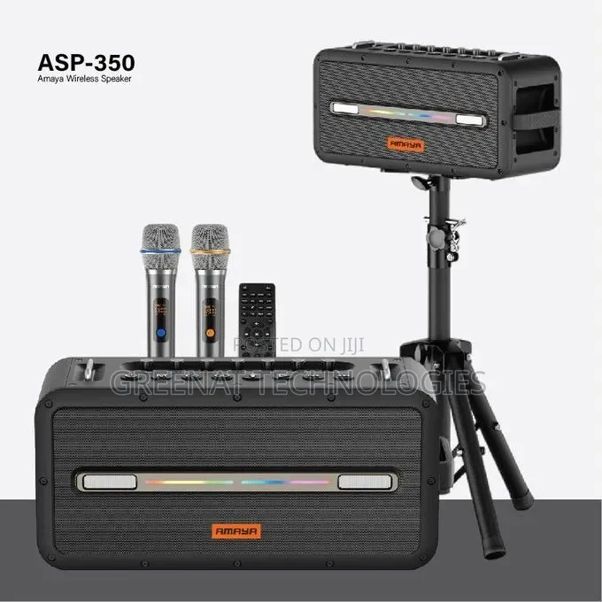 AMAYA ASP-350M VoltBeast 350 350W Wireless Speaker Remote and 2 Mics
