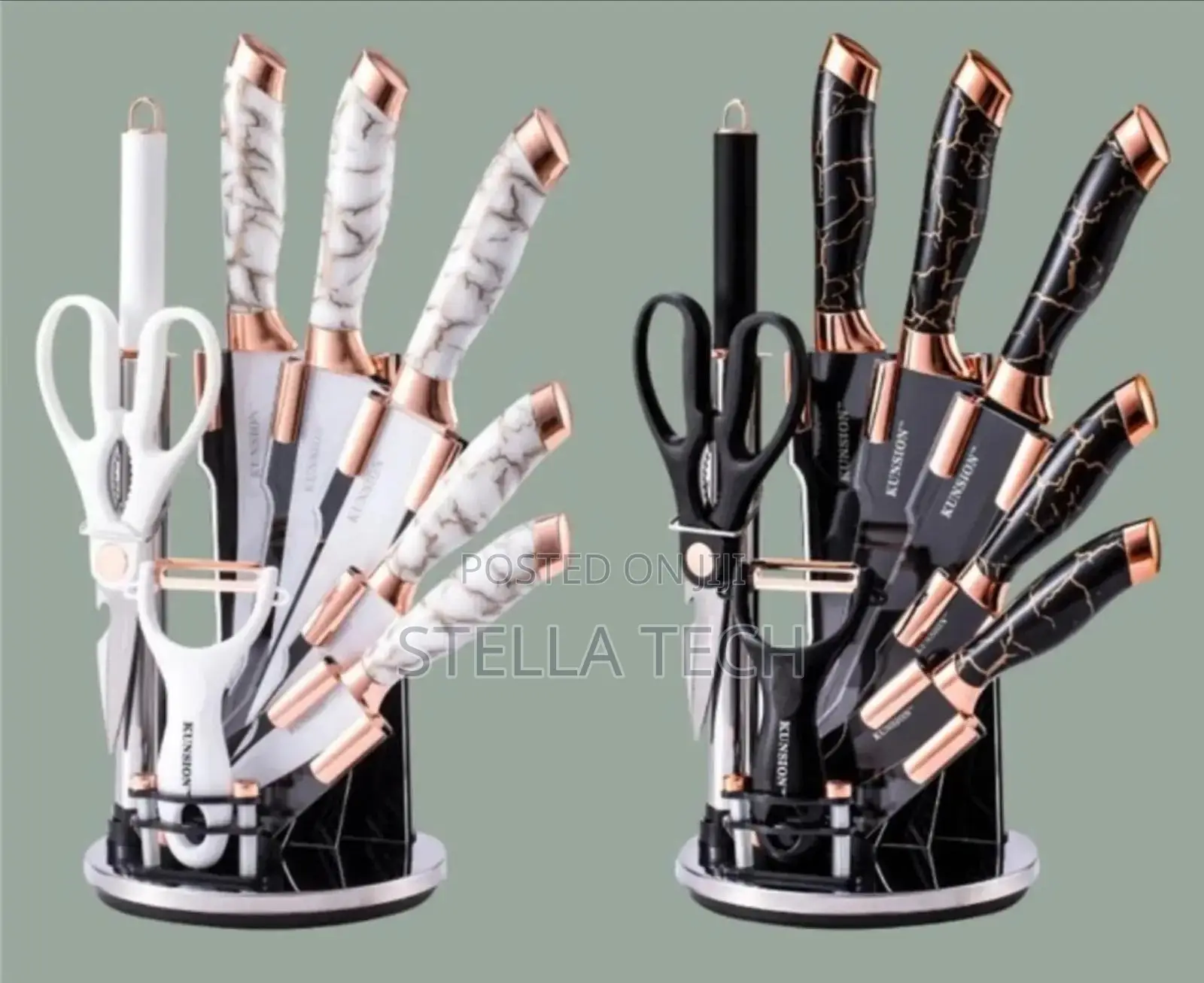 Marble Kitchen Knife Set Stainless Steel Knives