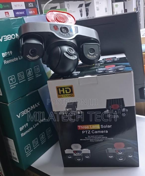 4G 3 Lens Security Camera With Siren Motion Detection