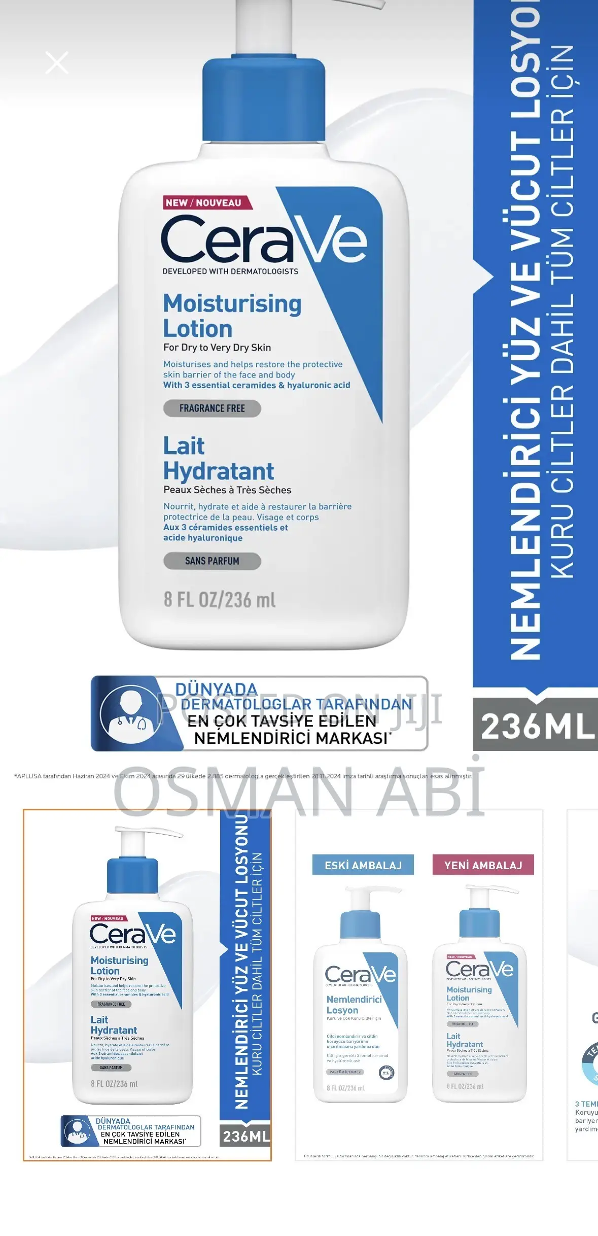 CeraVe Moisturizing Face and Body Lotion With Ceramides 236 Ml
