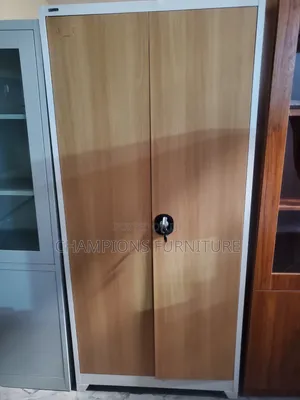 2-Door Metal Cabinet With Wooden Finish