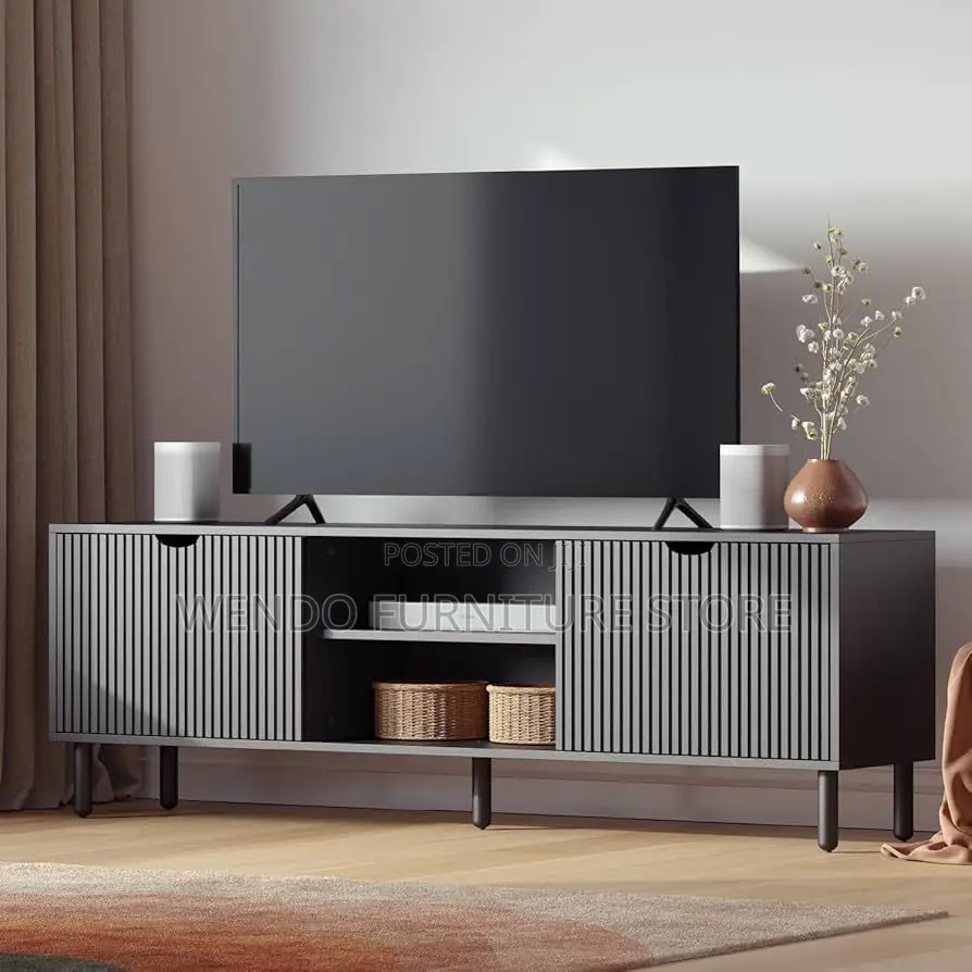 Space-Saving Wooden TV Cabinet