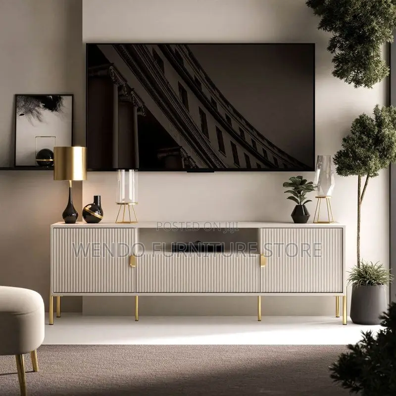 Space-Saving Wooden TV Cabinet