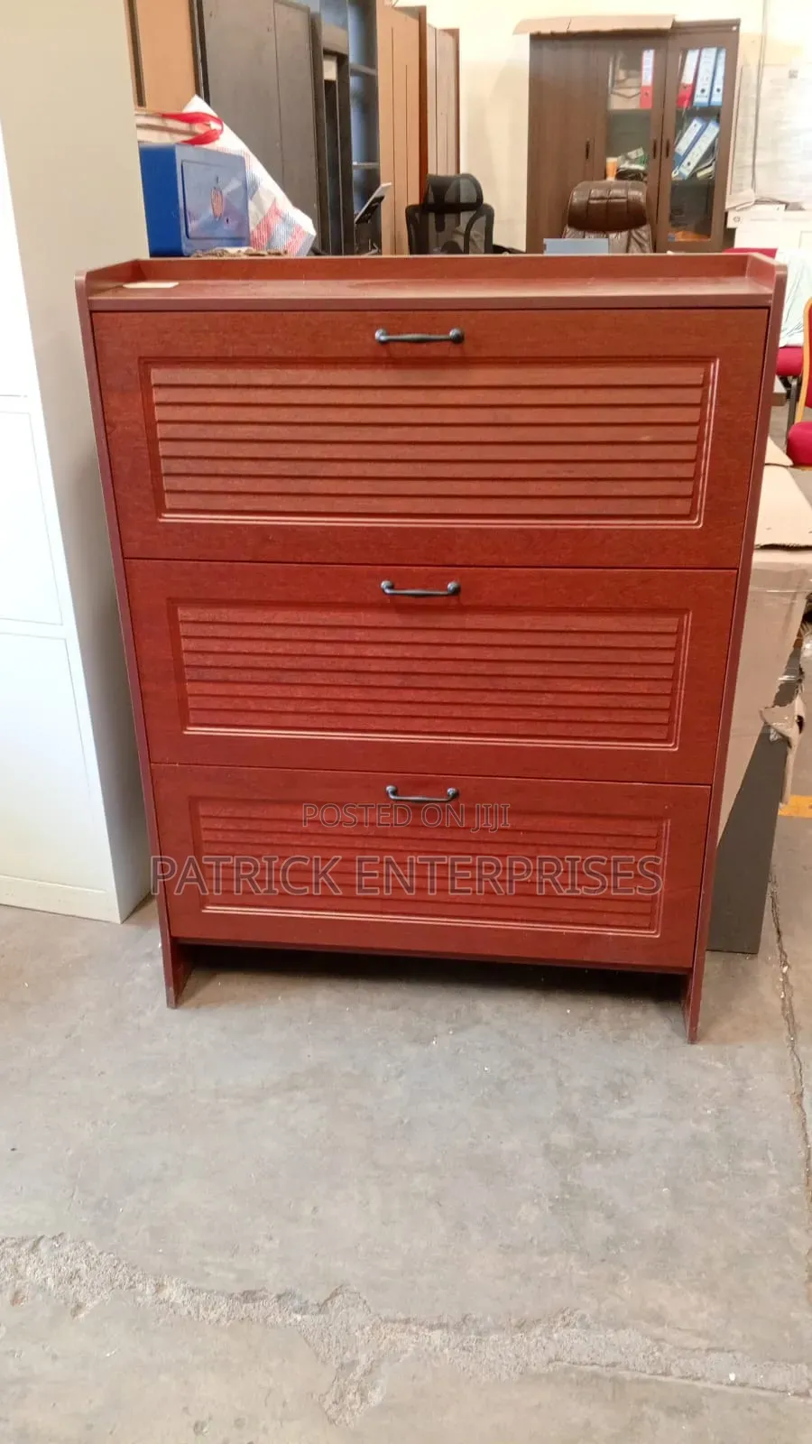 A Wooden/ MDF Imported Three -Tier Flip Shoe Rack Cabinet