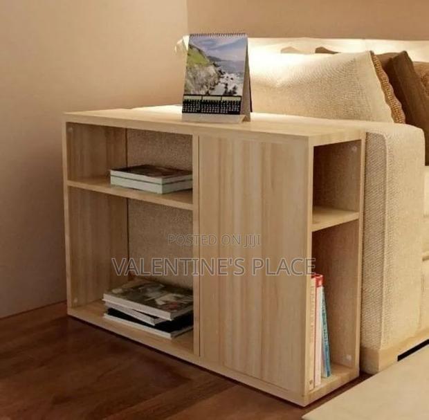 Modern Wooden Sofa Side Table / Bedside Storage Shelf - Clean Design - thumbnail 2